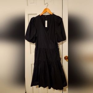 J Crew Black wrap dress, size M tall